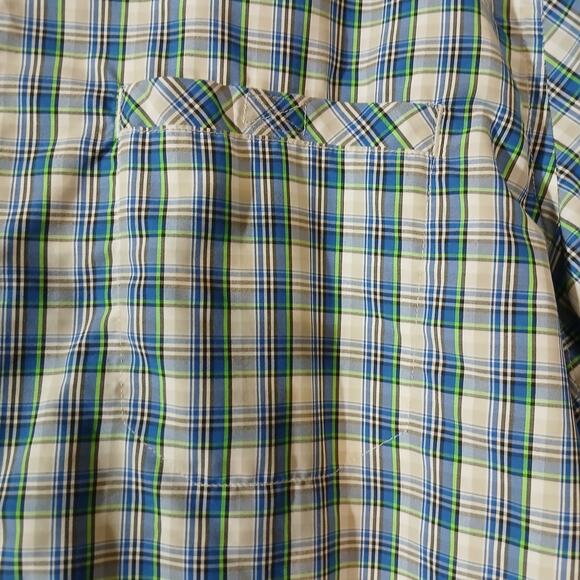 Chaps Mens Shirt Short Sleeve/ Button-Down/ Multicolor Mini-Plaid/XL - Picture 5 of 7